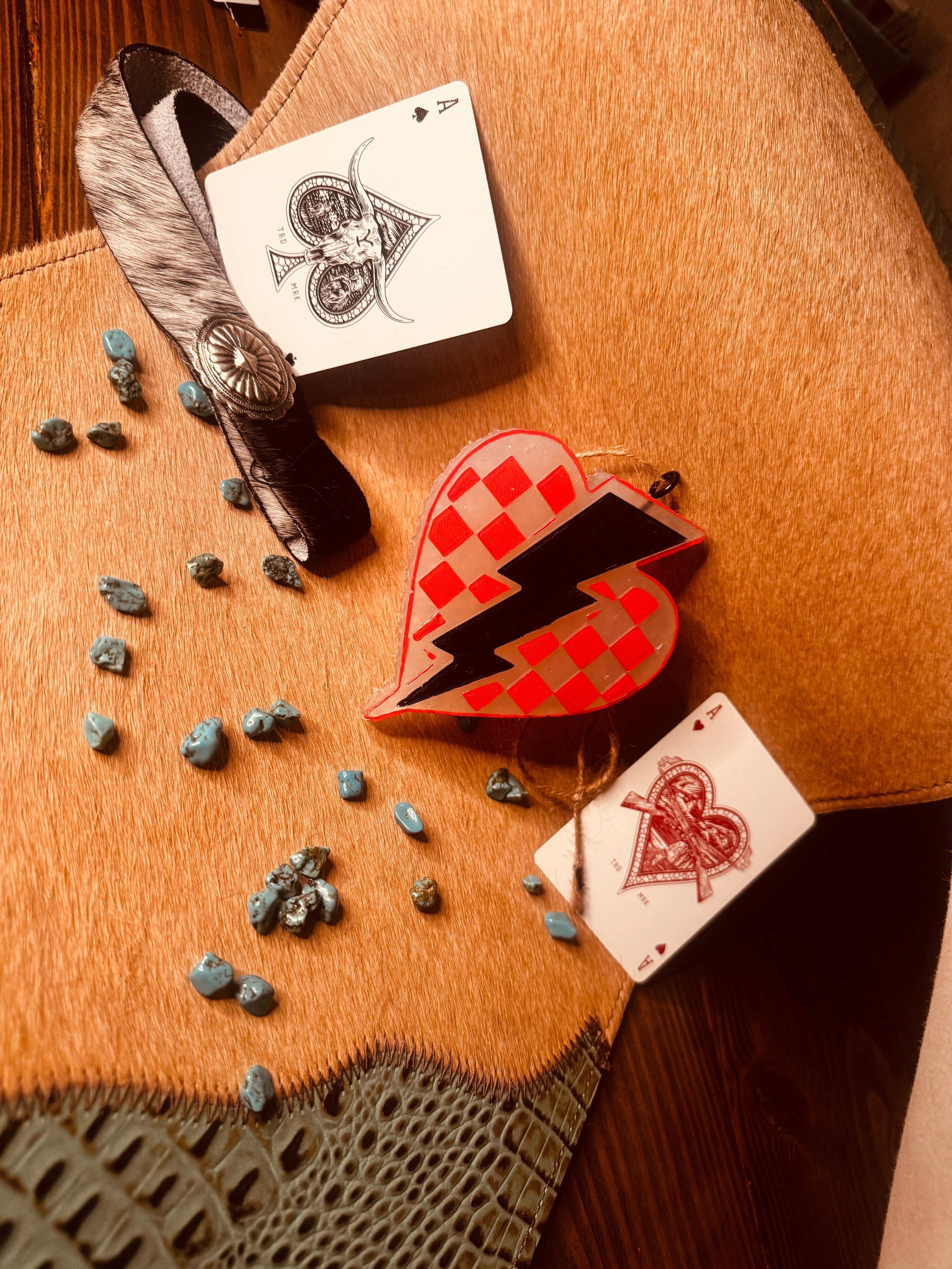 Car Freshies- Checkered Heart
